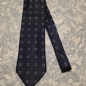 Ermenegildo Zegna Dark Blue Square Pattern Tie